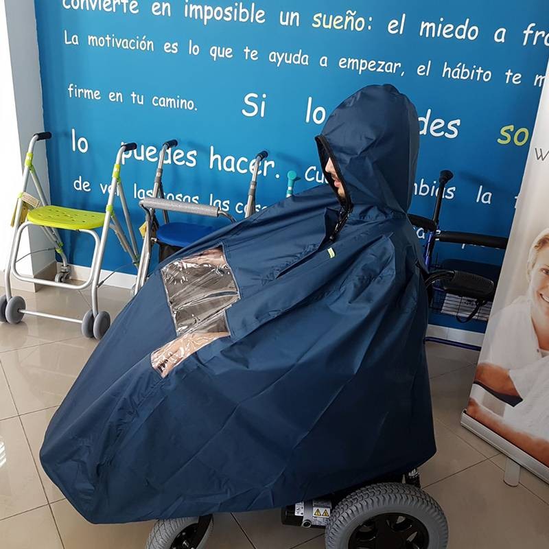 ducha Decepcionado Cirugía Poncho con Ventana para Silla De Ruedas Eléctrica