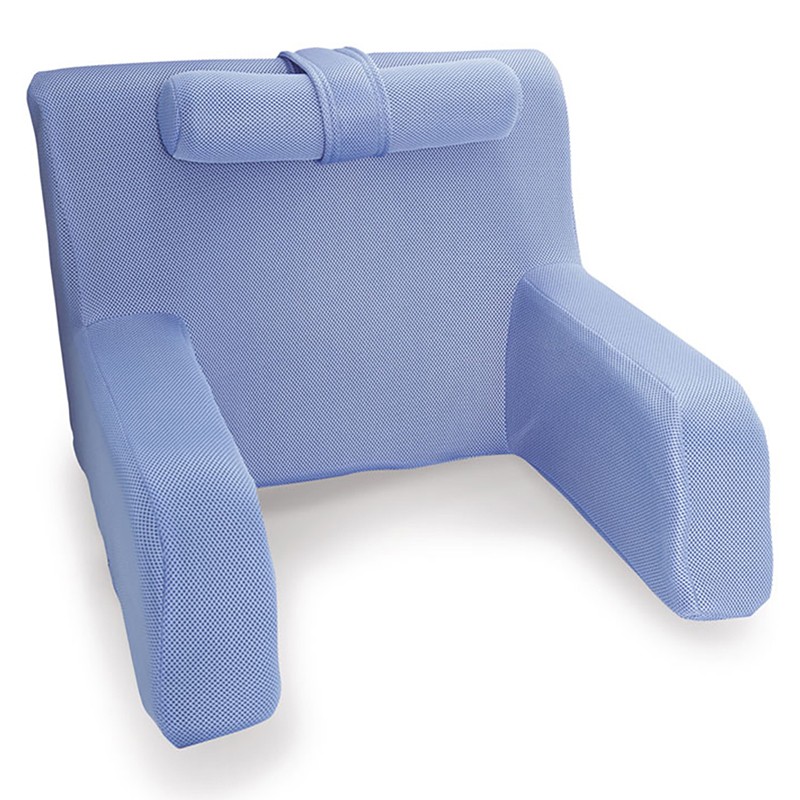 Cojín triangular para lectura, cojín para sofá, cabecero, respaldo,  almohada cervical, soporte lumbar, respaldo, 60 x 50 x 22 cm, azul