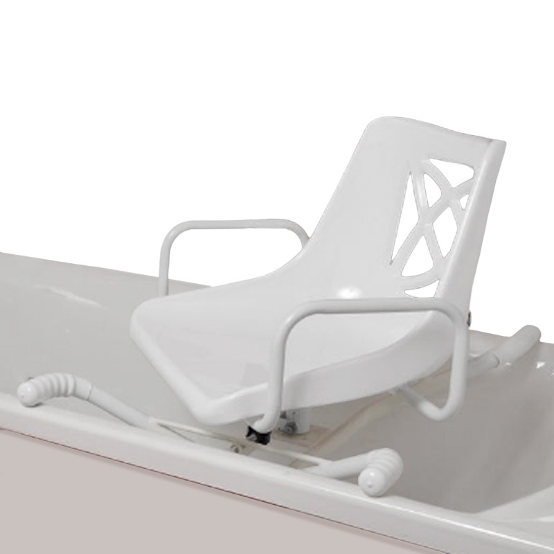 Jopassy Asiento de bañera, asiento de bañera para personas mayores, tabla  de asiento con plato giratorio y reposabrazos, ancho ajustable 41-62 cm