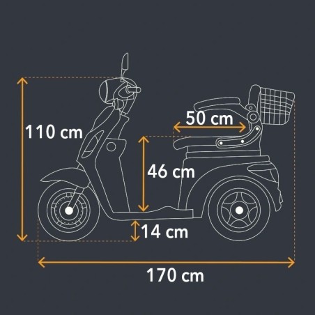 Scooter Eléctrico 3 Ruedas ZT15 Veleco