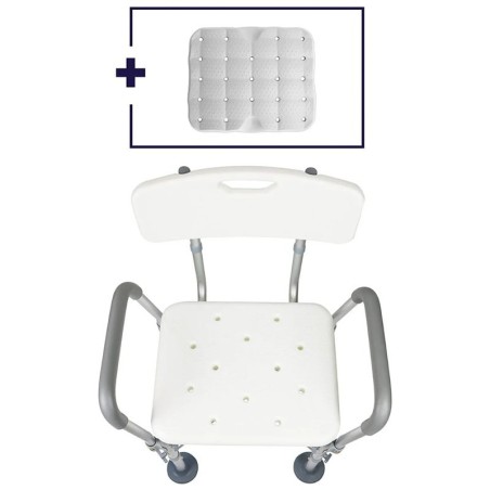 Silla para la Ducha Comfort con Refuerzos y Cojín Acolchado