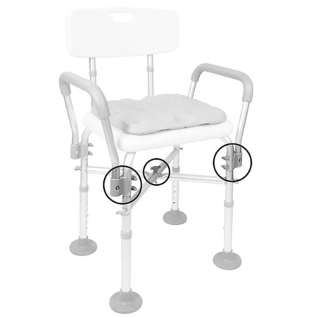 Silla para la Ducha Comfort con Refuerzos y Cojín Acolchado