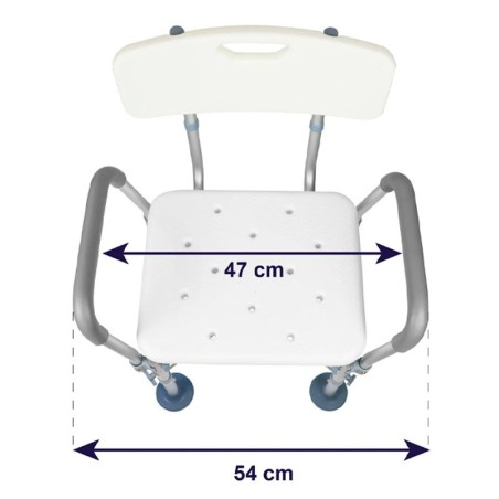 Silla para la Ducha Comfort con Refuerzos y Cojín Acolchado