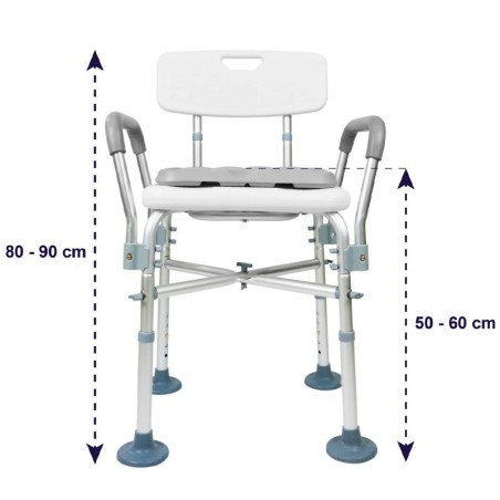 Silla para la Ducha Comfort con Refuerzos y Cojín Acolchado