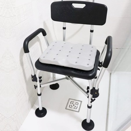 Silla para la Ducha Comfort con Refuerzos y Cojín Acolchado