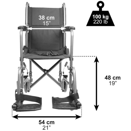 Silla de Ruedas Estrecha Plegable y Ligera