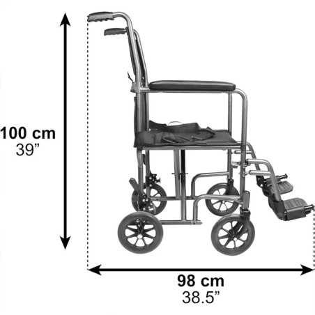 Silla de Ruedas Estrecha Plegable y Ligera