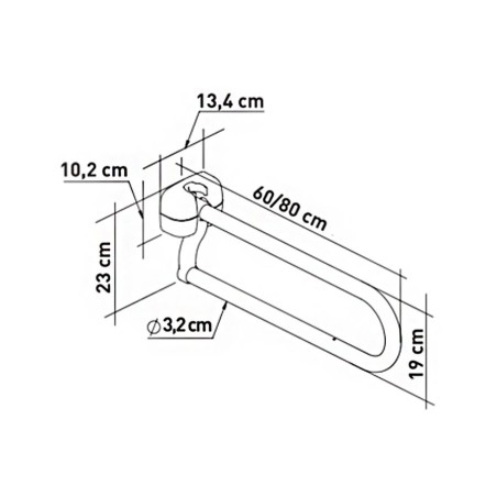 Barra Abatible para Baño de Acero Inoxidable Liguria