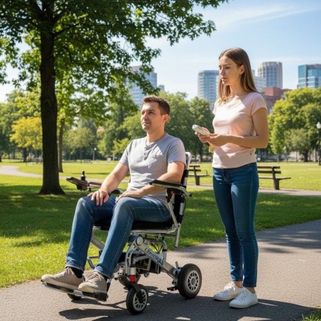 Silla de Ruedas Eléctrica Plegable con Control Remoto Lena