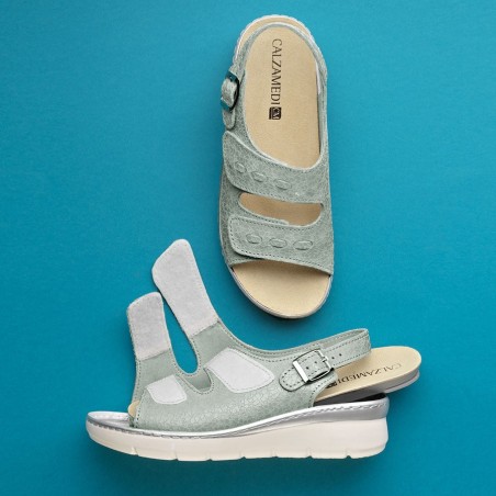 Sandalia de Mujer para Pies Delicados con Doble Velcro