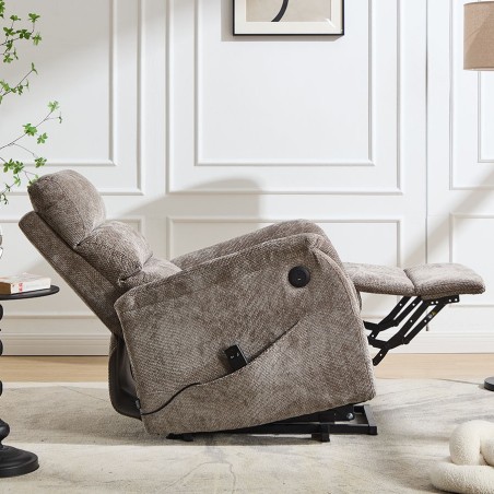 Sillón Relax Eléctrico con Incorporador y Tapizado Chenilla