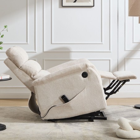 Sillón Relax Eléctrico con Incorporador y Tapizado Chenilla