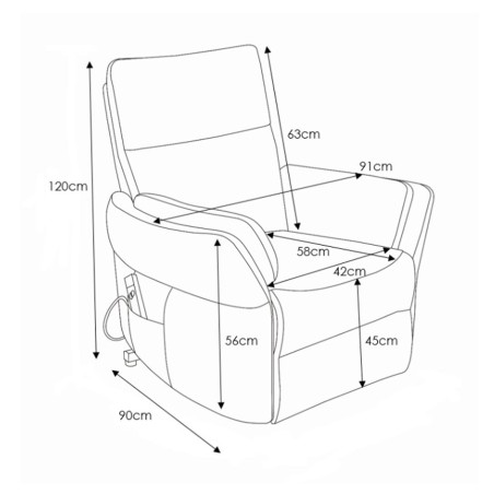Sillón Relax Eléctrico con Incorporador y Diseño Curvado