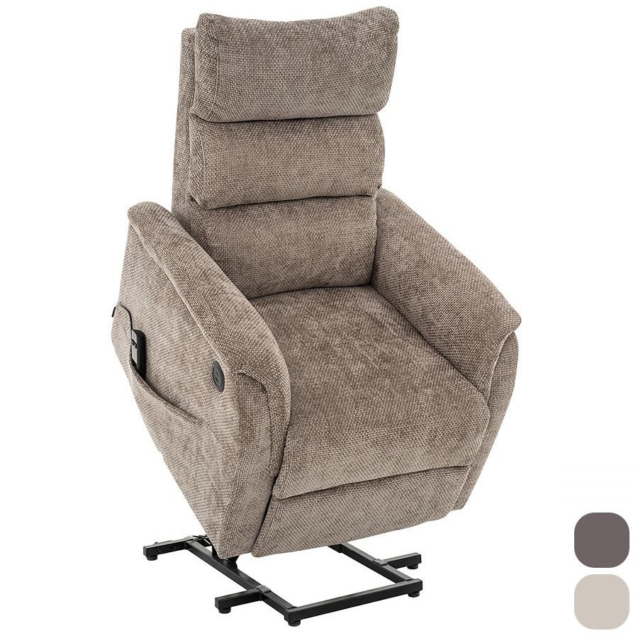 Sillón Relax Eléctrico con Incorporador y Tapizado Chenilla