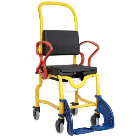 Silla Ducha y WC Infantil de Aluminio Acolchada con Ruedas AUGSBURG