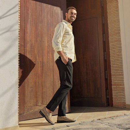 Mocasín Náutico Kaki Ligero Para Hombre