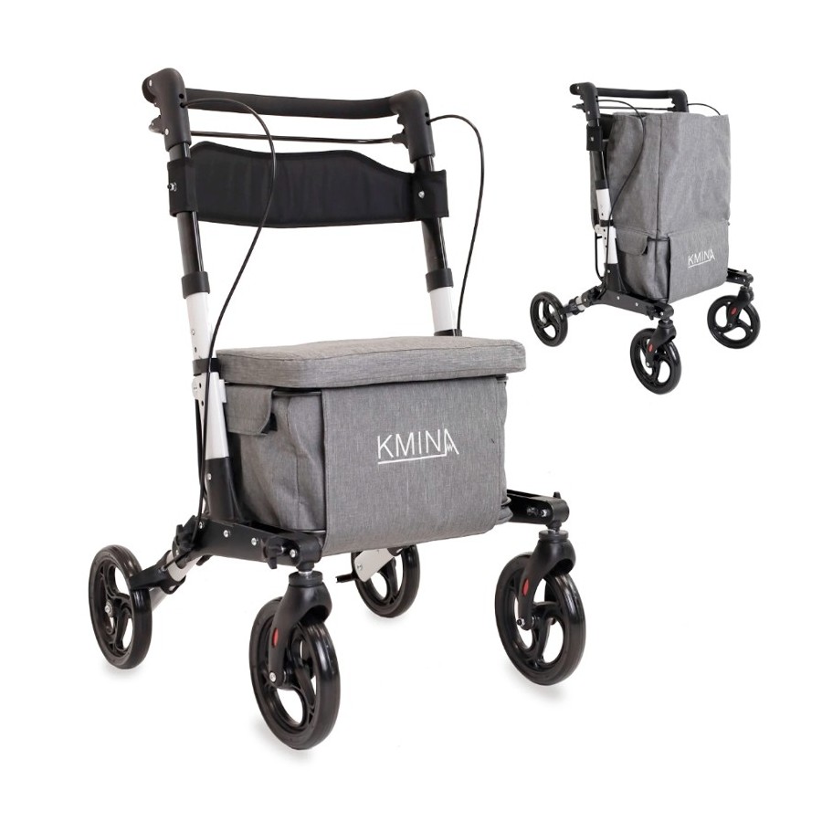 Andador Carro de Compra KMINA con Asiento y Cesta de 60 Litros
