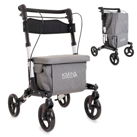 Andador Carro de Compra KMINA con Asiento y Cesta de 60 Litros
