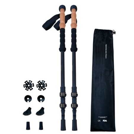Bastones Trekking de Fibra de Carbono