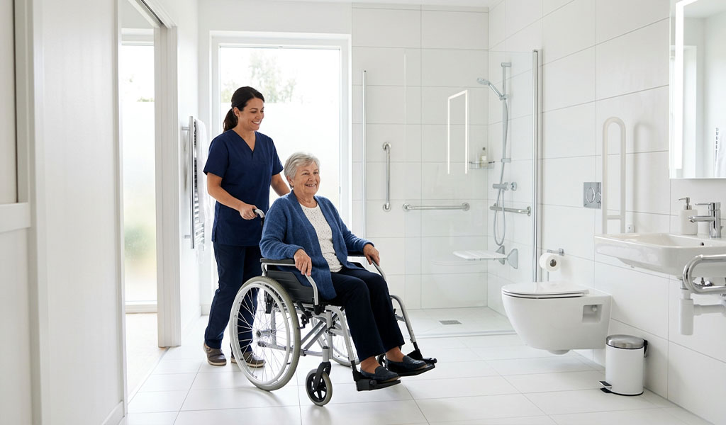 Cómo duchar a un paciente en silla de ruedas de forma segura
