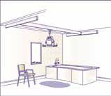 Un carril con dos soportes de pared para grúa de techo voyager Un carril con dos soportes de pared para grúa de techo voyager