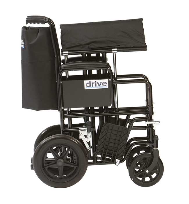 Silla de ruedas XL plegable y equipada