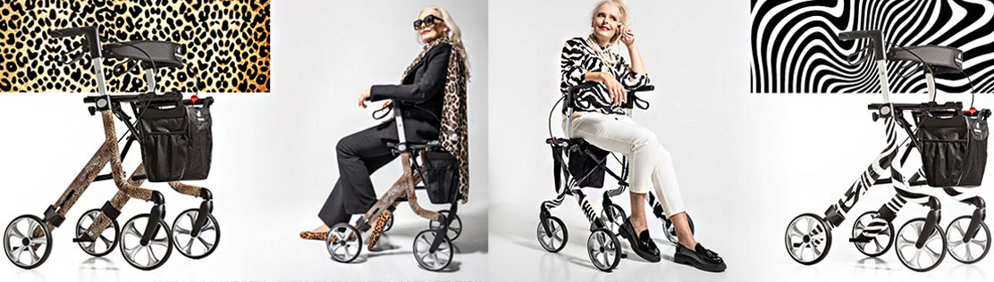 Andador para personas mayores de animal print