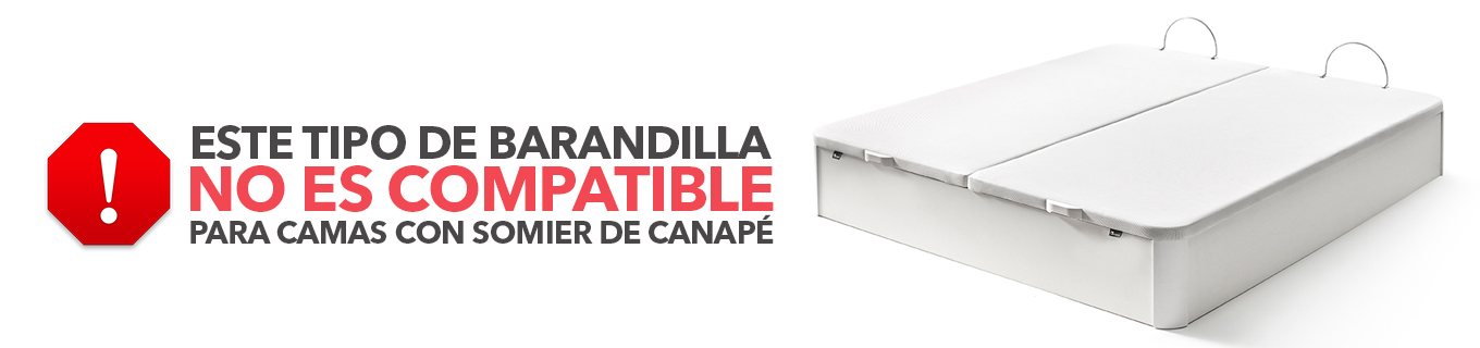 Barandillas no compatible con camas de canapé Barandillas no compatible con camas de canapé