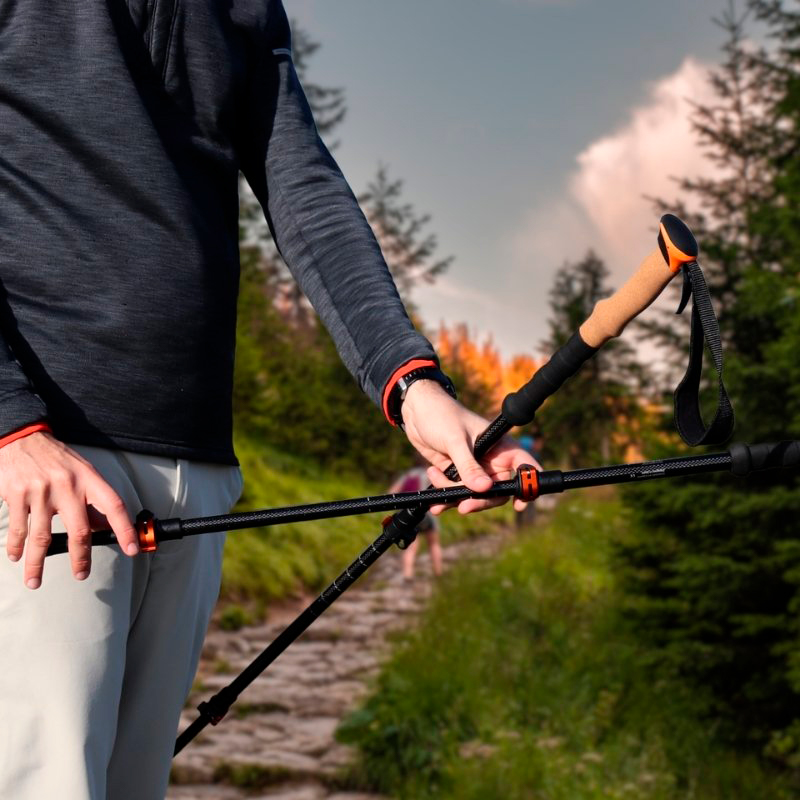 Bastones de trekking de fibra de carbono Bastones de fibra de carbono para trekking, senderismo y apoyo complementario durante la marcha