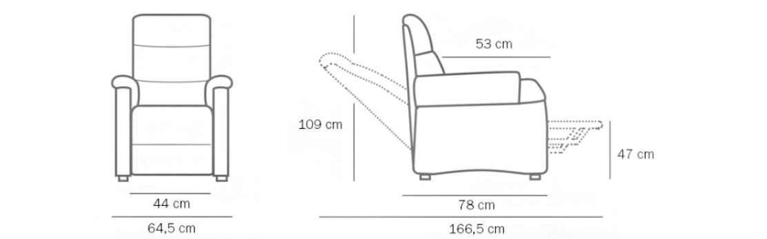 Medidas sillón reclinable