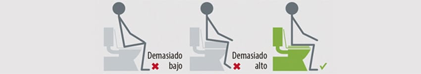 ¿Cuál es la altura ideal del elevador de WC?