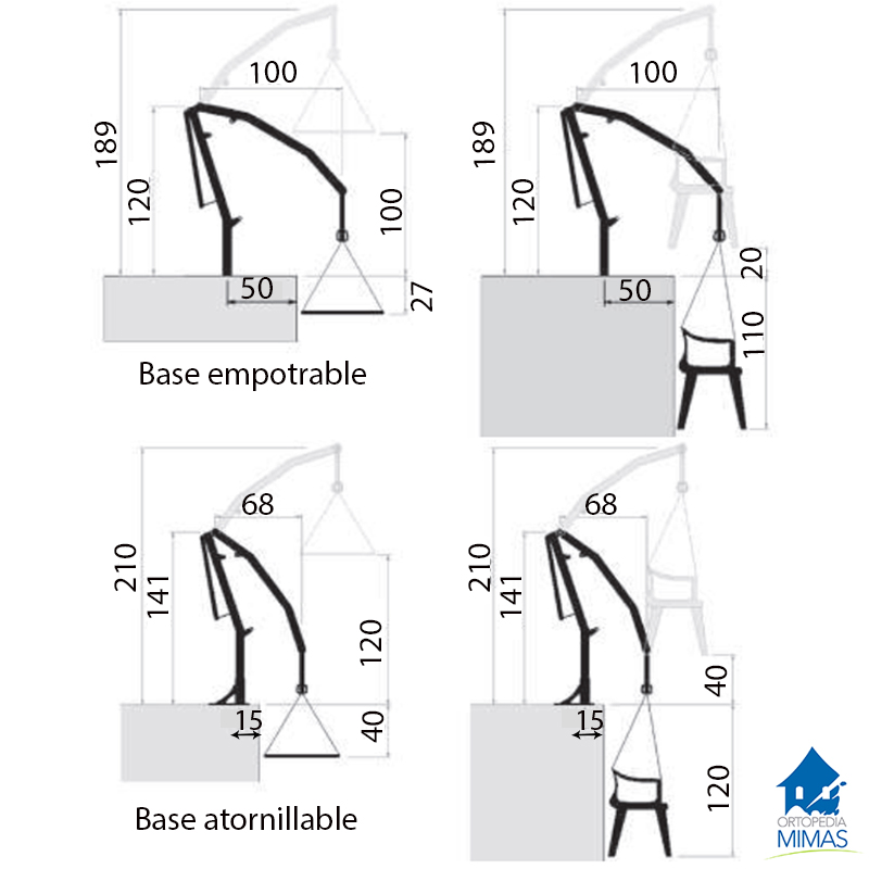 La estructura metálica de la grúa de piscina pool e-185