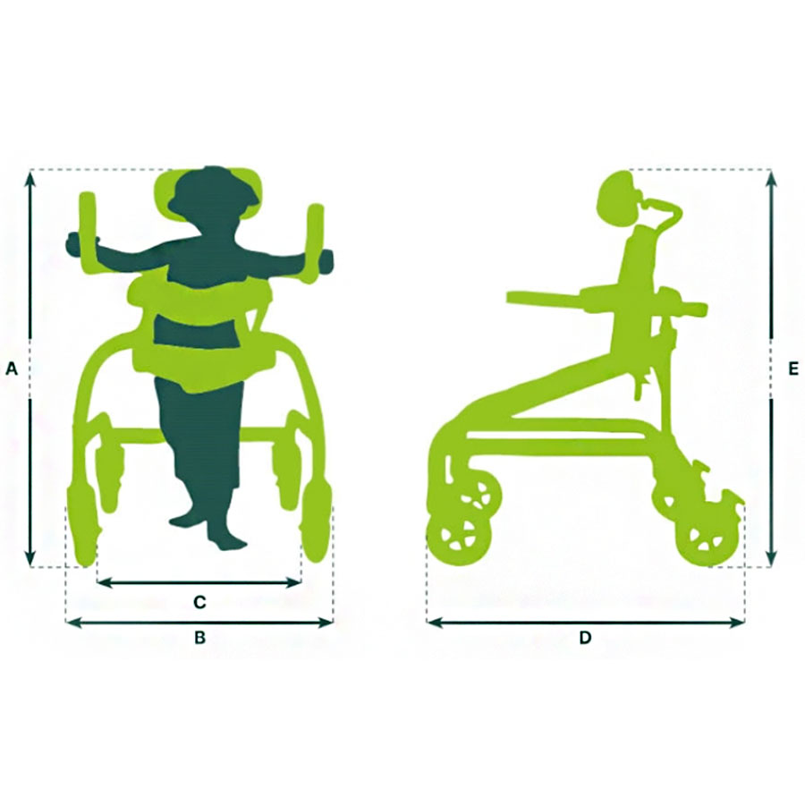 Andador infantil ajustable medidas Andador postural infantil Cavaletta tallas