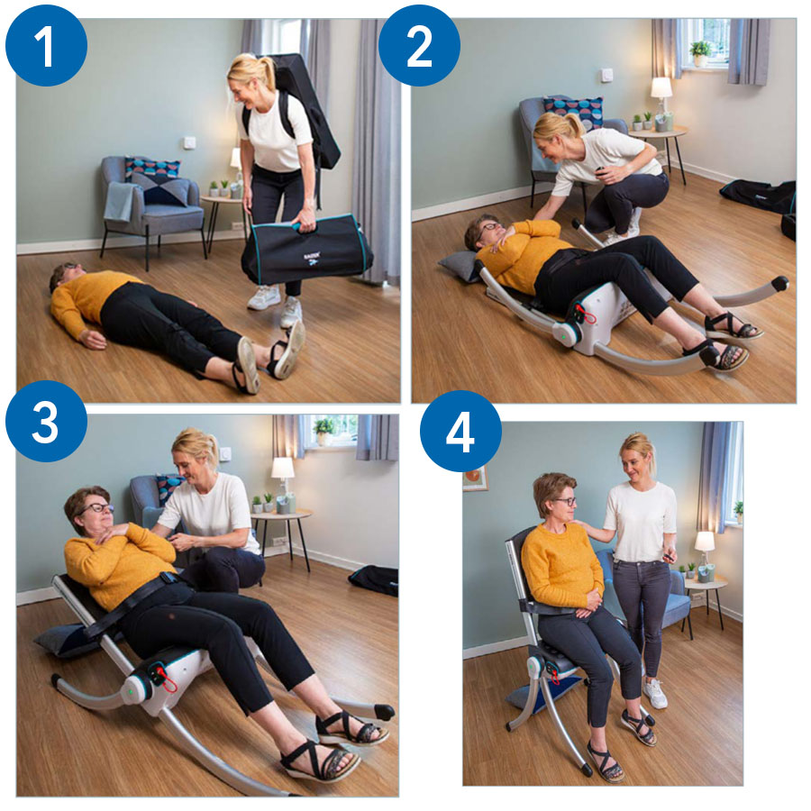 Uso de la silla elevadora Raizer II Silla elevadora Raizer II para personas caídas