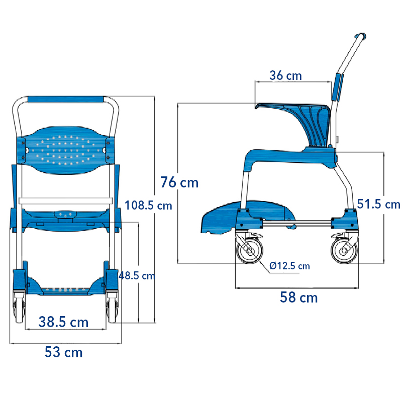 Características de la silla para ducha Moem Características de la silla para ducha Moem