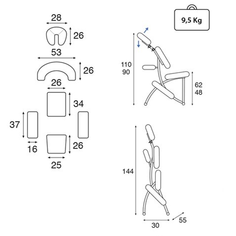 Silla multifuncional para terapias Silla multifuncional para terapias
