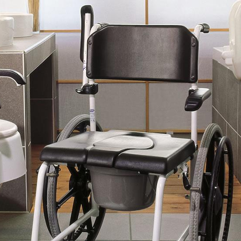 Silla de baño con ruedas e inodoro