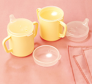 Vaso plástico dos asas con dos tapas
